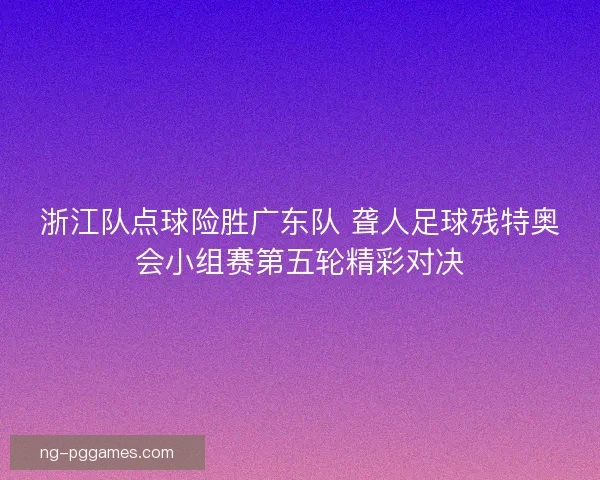 浙江队点球险胜广东队 聋人足球残特奥会小组赛第五轮精彩对决